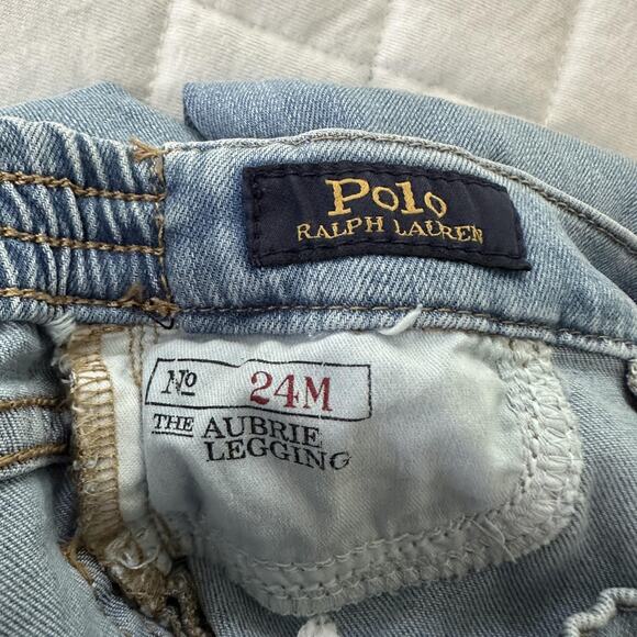 Polo Ralph Lauren The Aubrie Legging Jeans 24M Girls Denim Pants Stretch Pocket - Picture 5 of 9